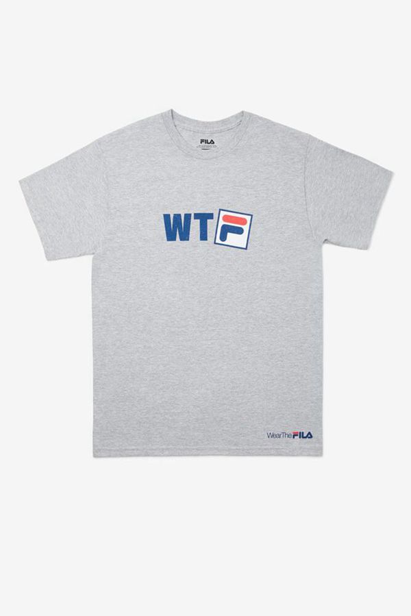 Camisetas Manga Corta Fila Hombre Gris - Wtf Cotton - España 895071AUT